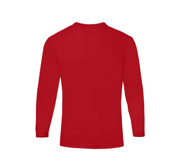 ultifresh performance crew neck long sleeve t-shirt unisex crimson red