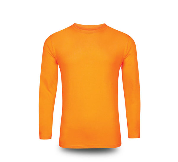 ultifresh performance crew neck long sleeve t-shirt unisex orange