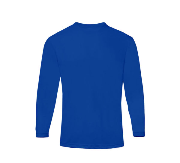ultifresh performance crew neck long sleeve t-shirt unisex royal blue